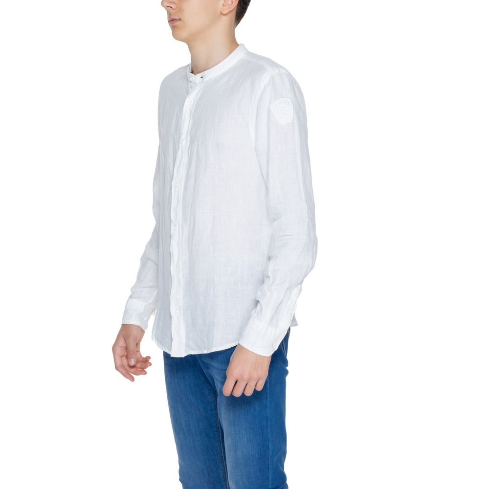 Blue and white linen shirt